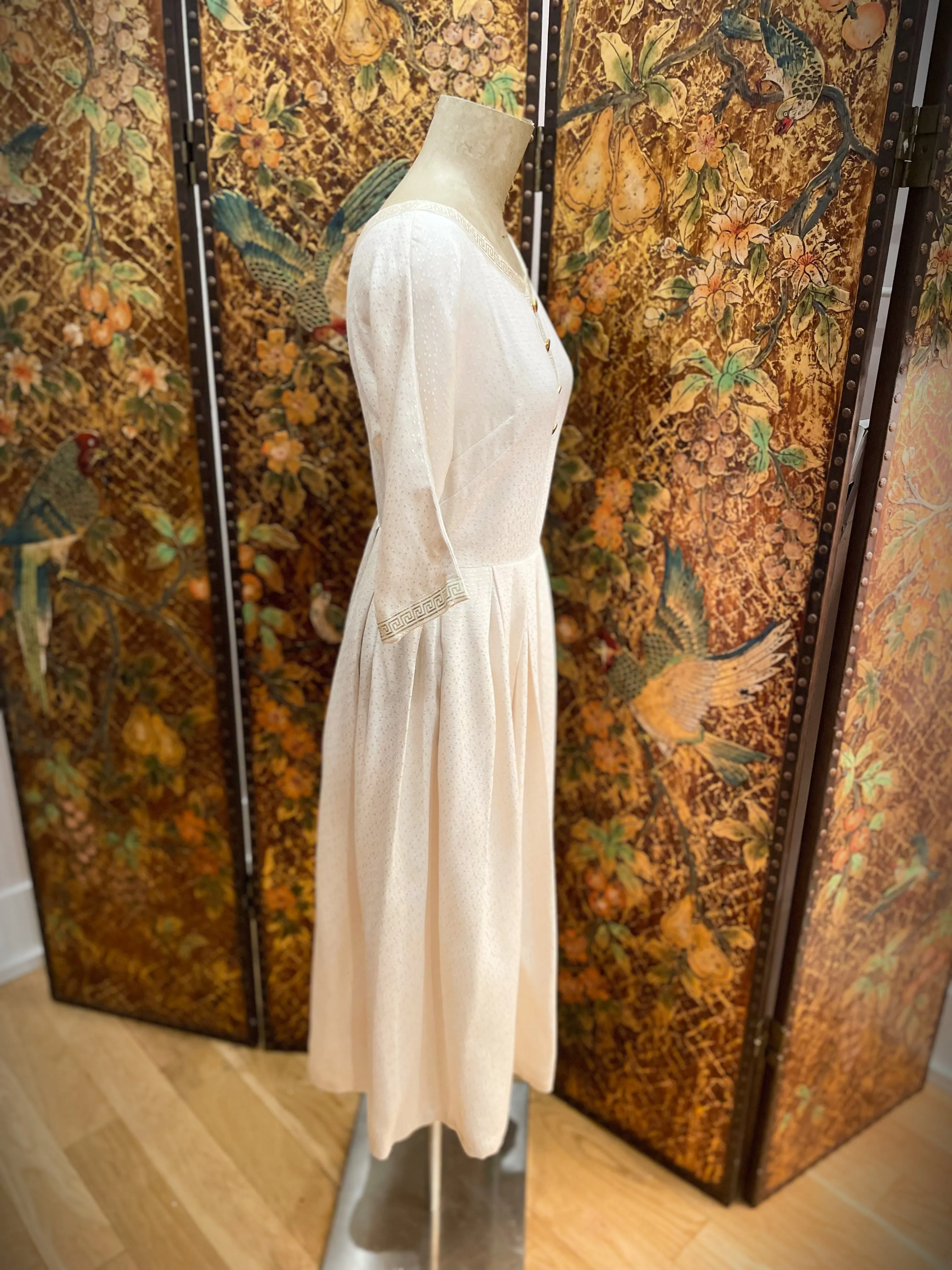 1950s Cream Grecian Style Dress