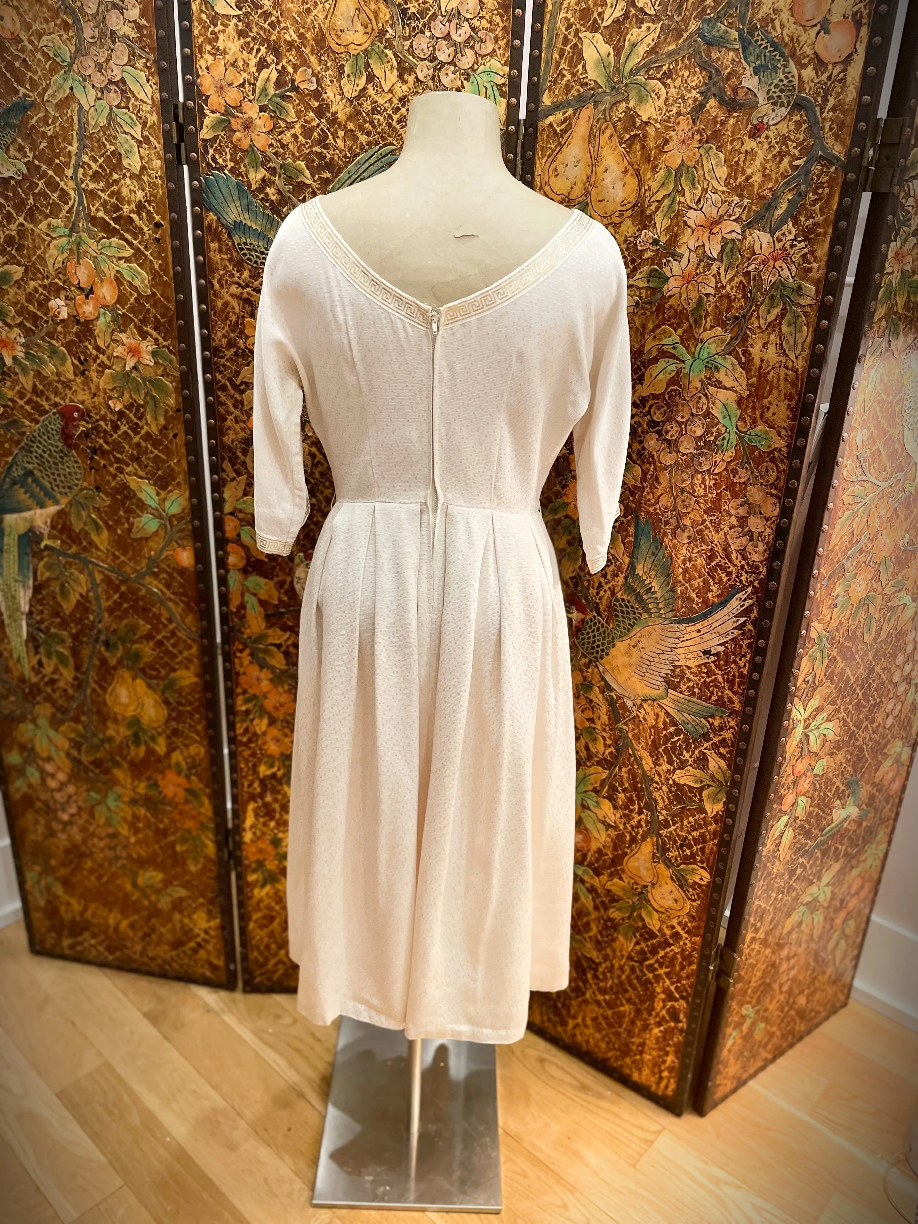 1950s Cream Grecian Style Dress