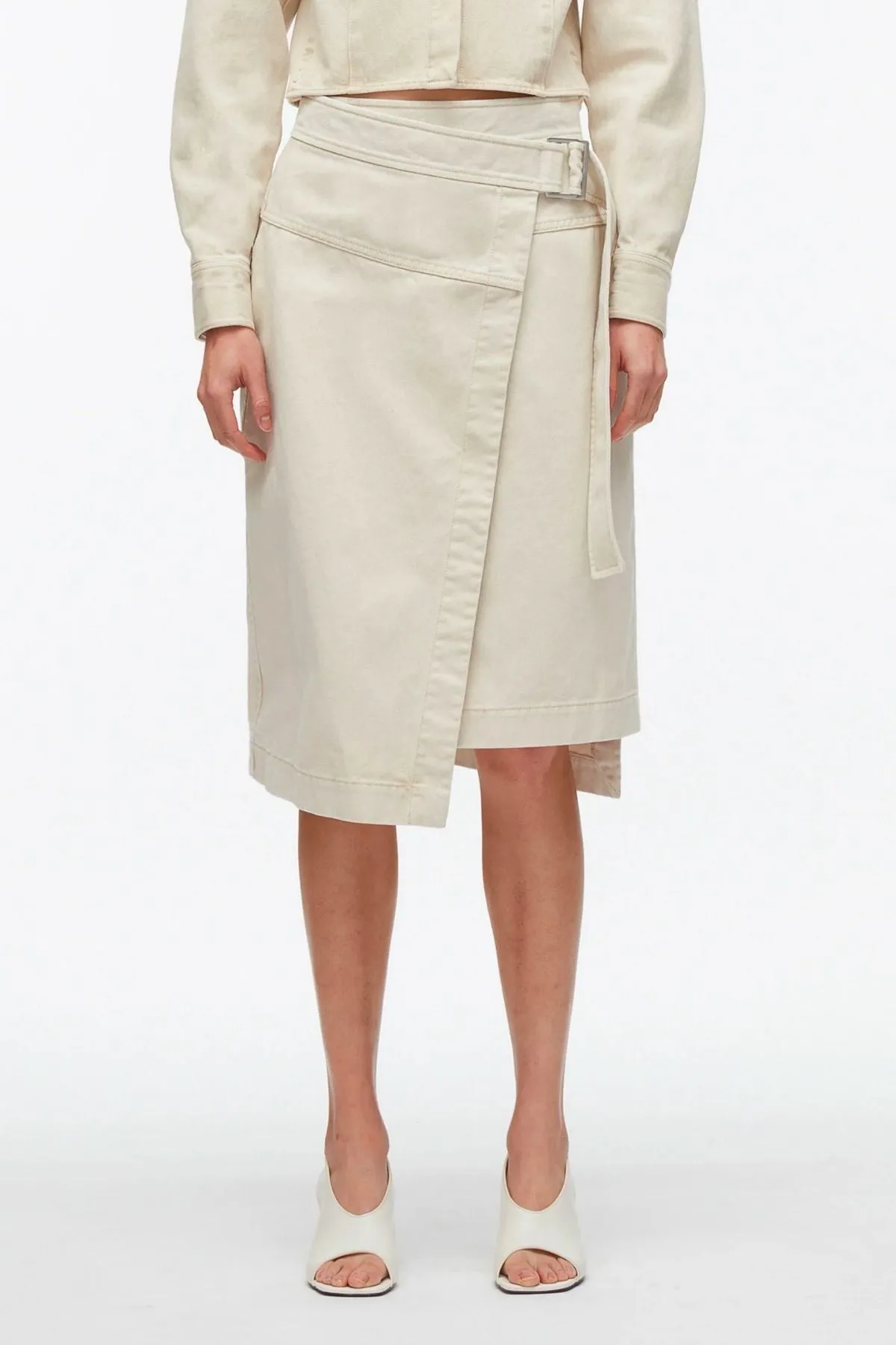 3.1 Phillip Lim Denim Wrap Skirt - Ecru