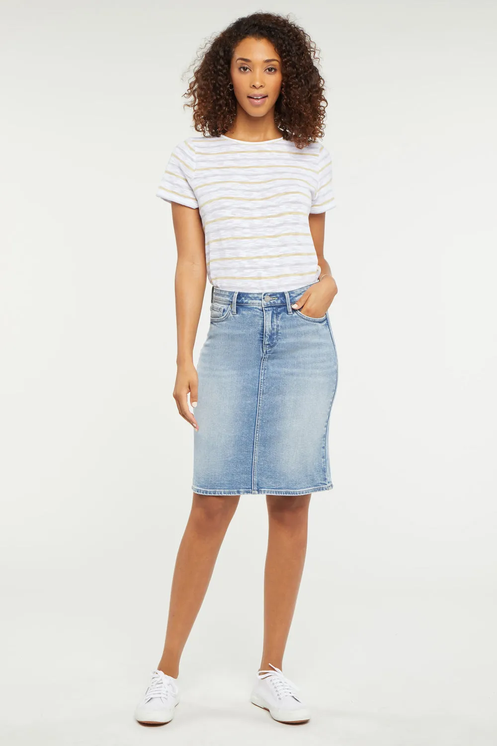 5 Pocket Jean Skirt In Petite - Quinta