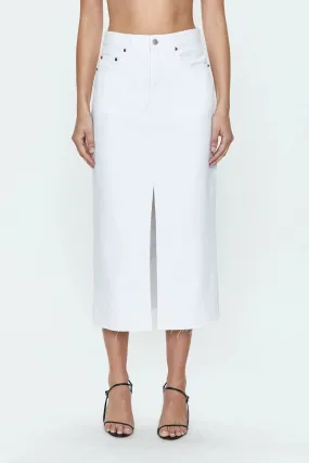 ALICE HIGH RISE MIDI SKIRT (WHITE) - PISTOLA