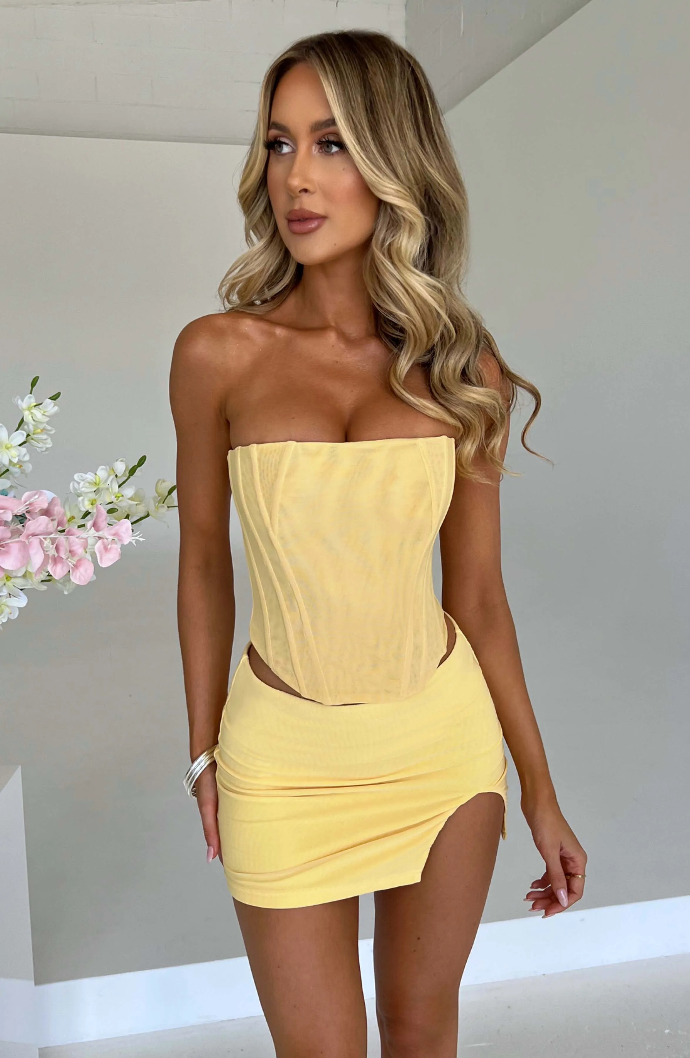 Alina Mini Skirt - Lemon