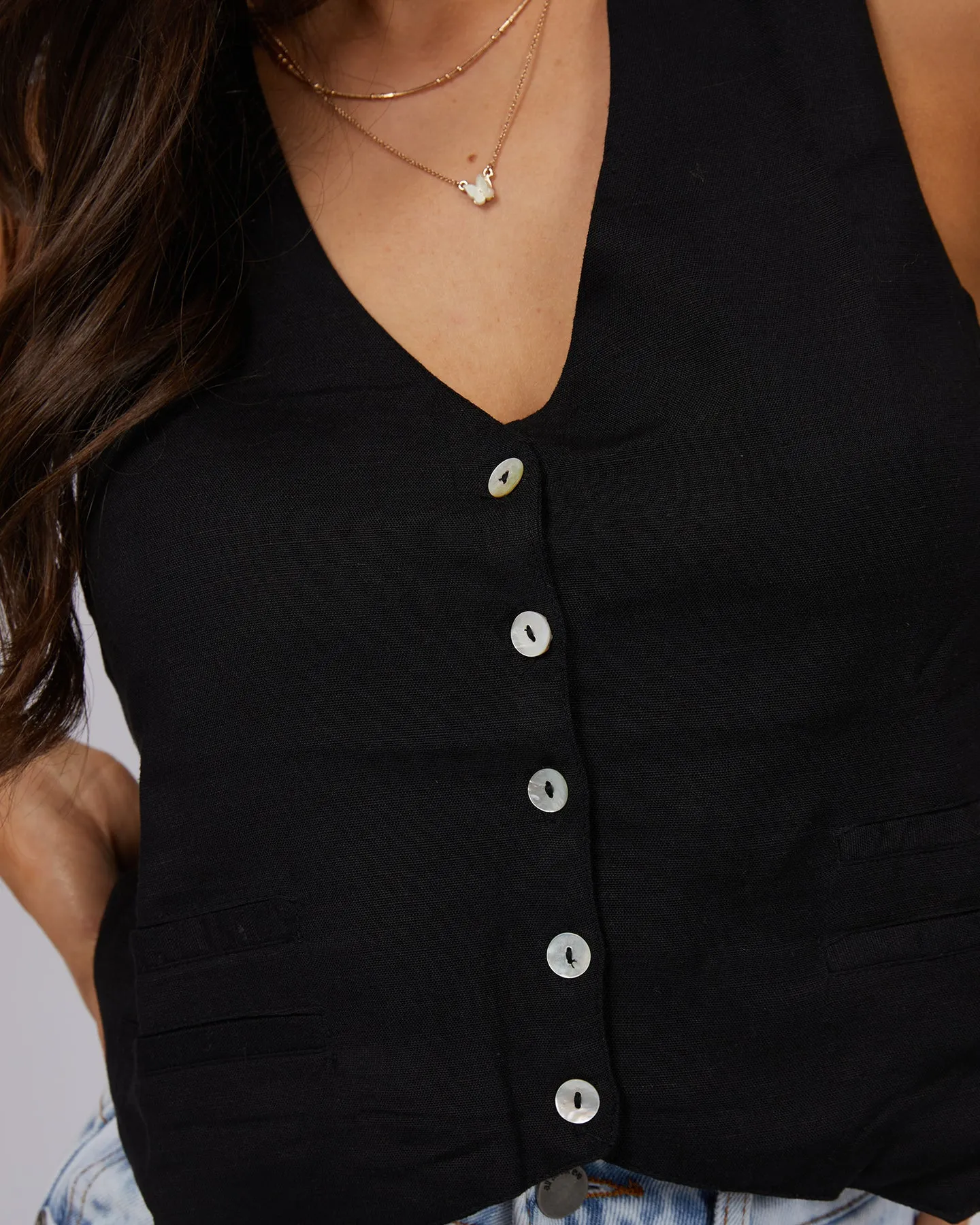 All About Eve Natalia Vest - Black