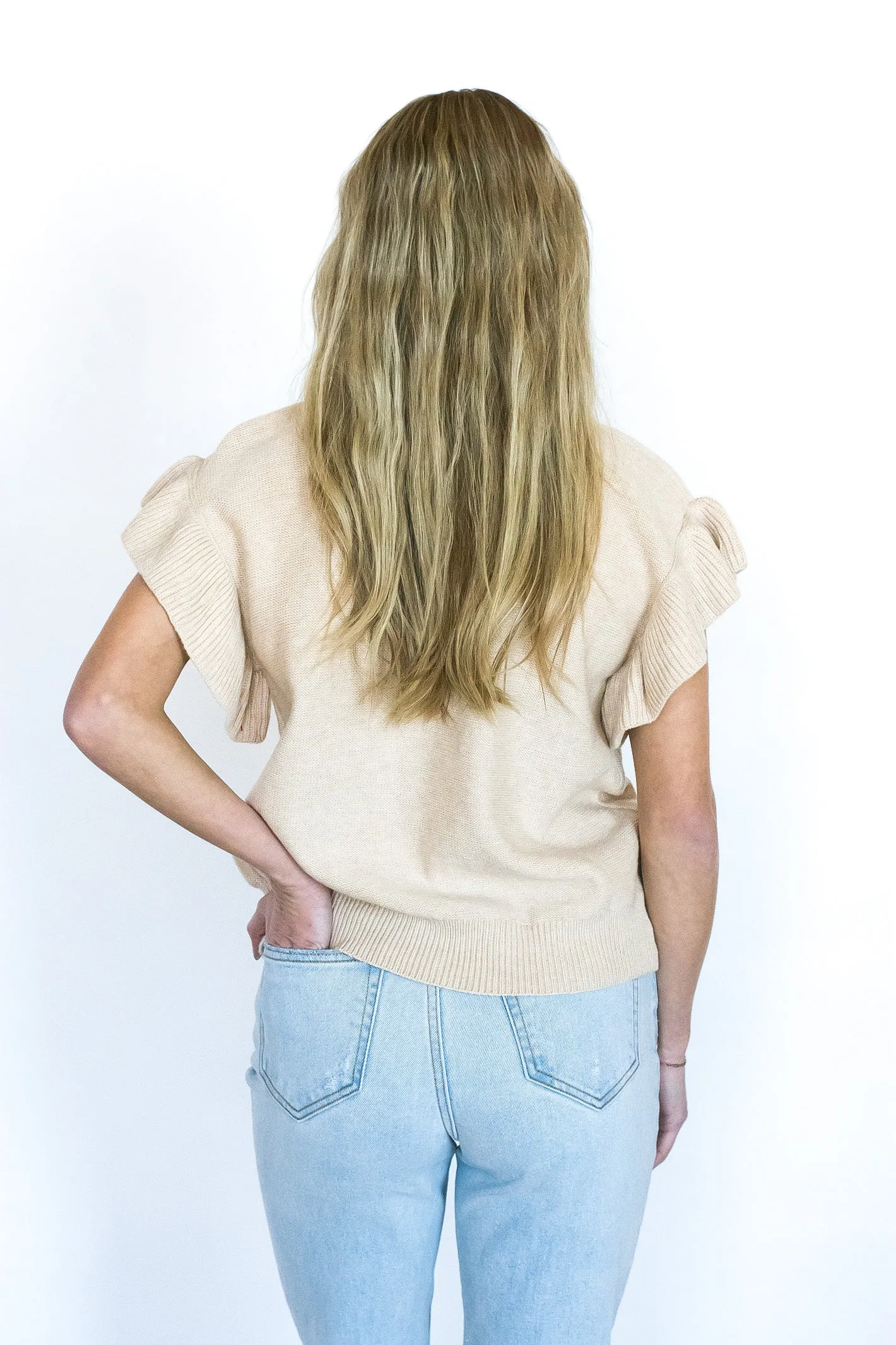 All to Myself Tan Short Sleeve Knit Top