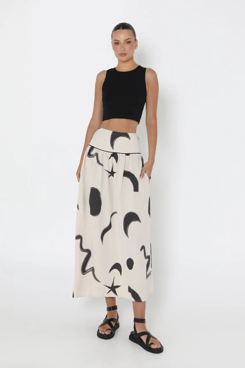 Ally Maxi Skirt | Abstract Print