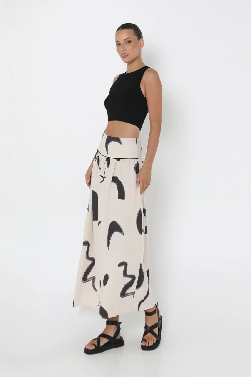 Ally Maxi Skirt | Abstract Print