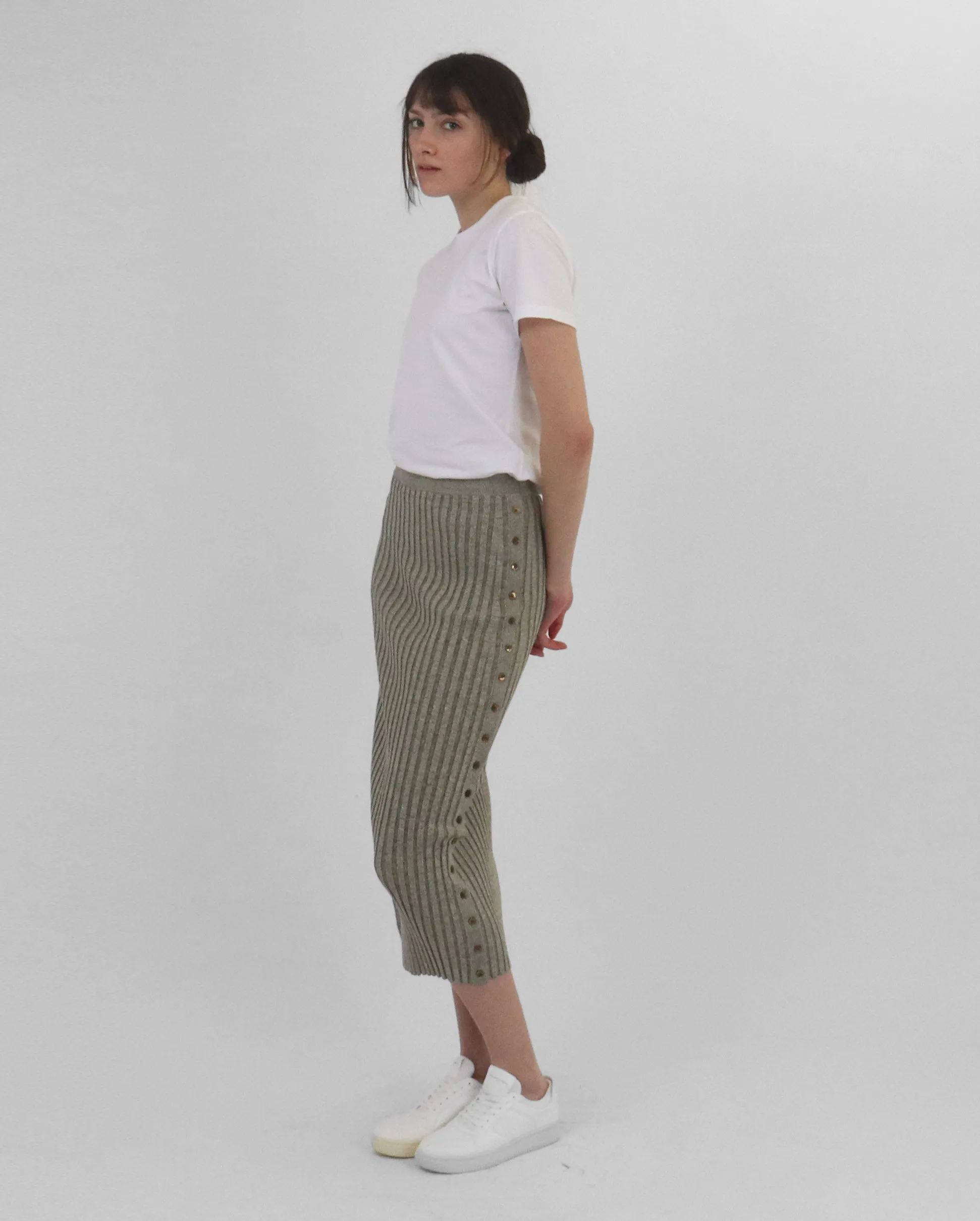 ASHTON MIDI SKIRT / NOUGAT MULTI