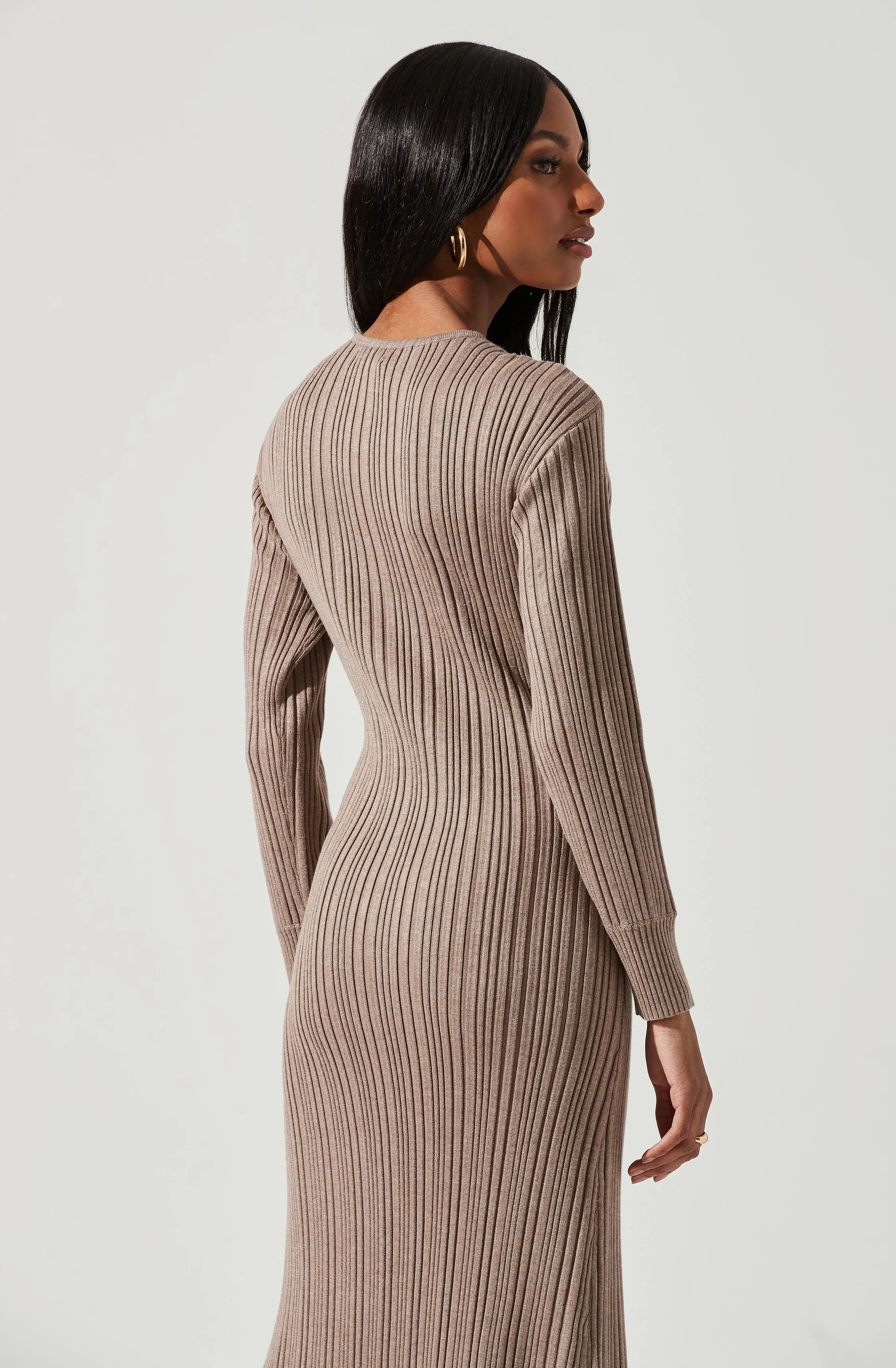 Astrid Ribbed Knit Midi Dress