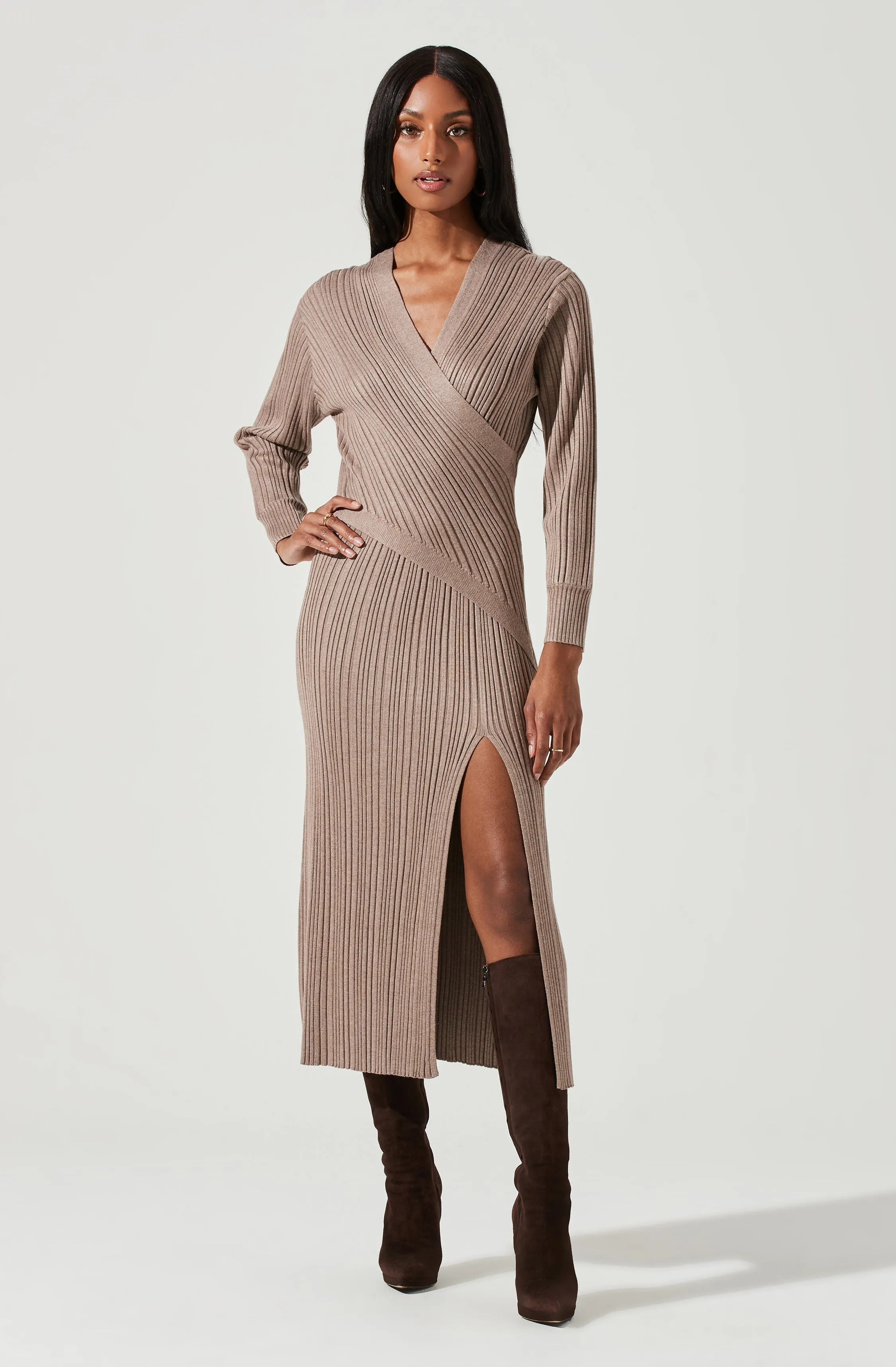 Astrid Ribbed Knit Midi Dress