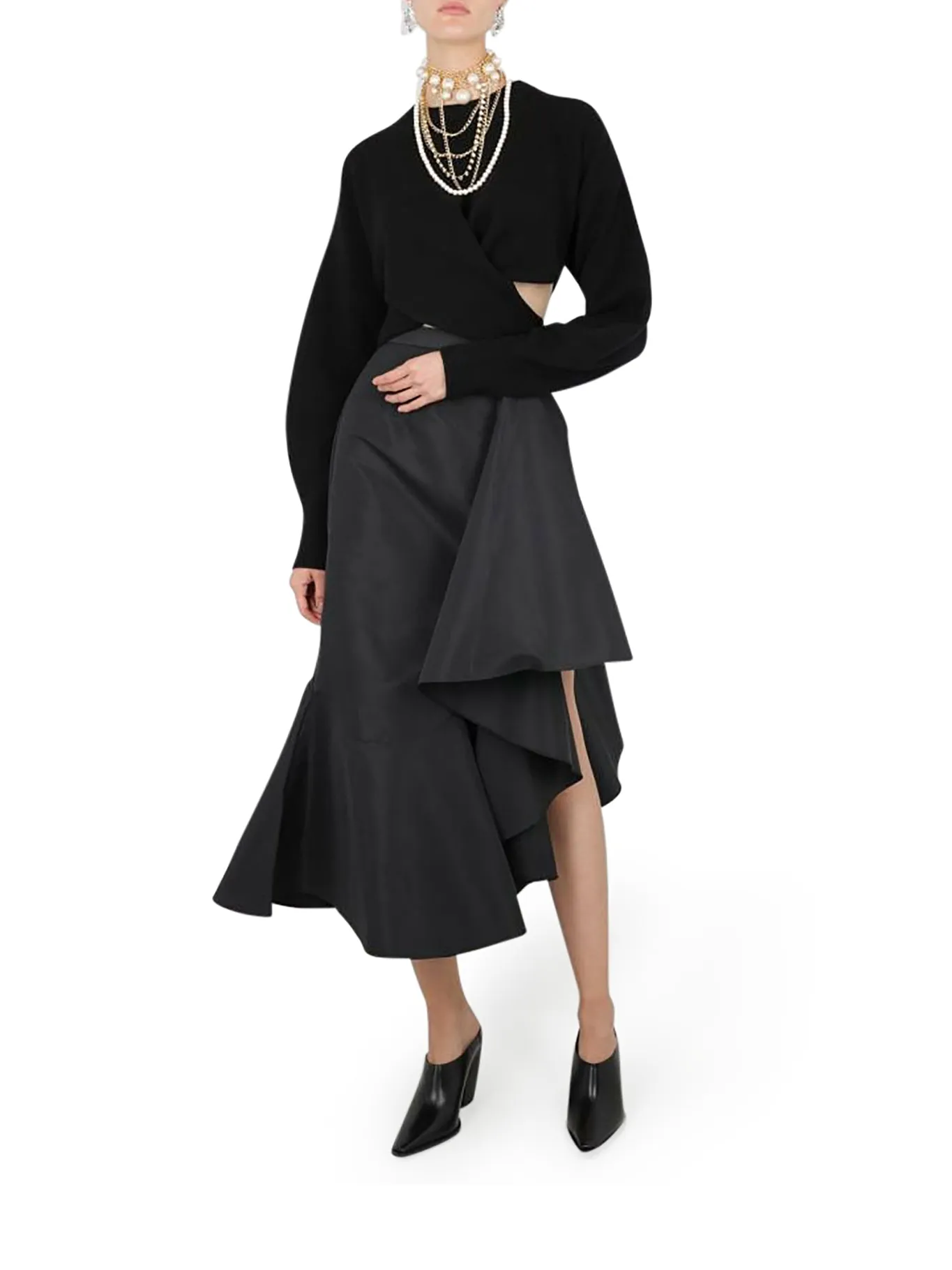 ASYMMETRIC SKIRT IN POLYFAILLE