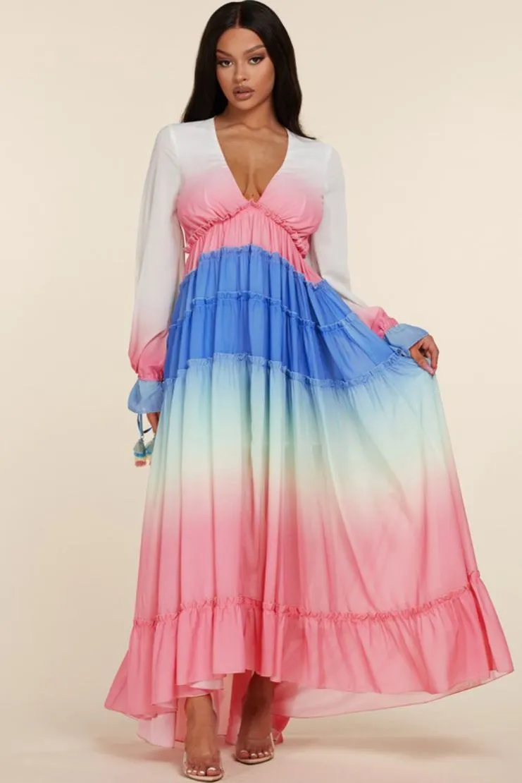 Aurora Colorful Chiffon Maxi