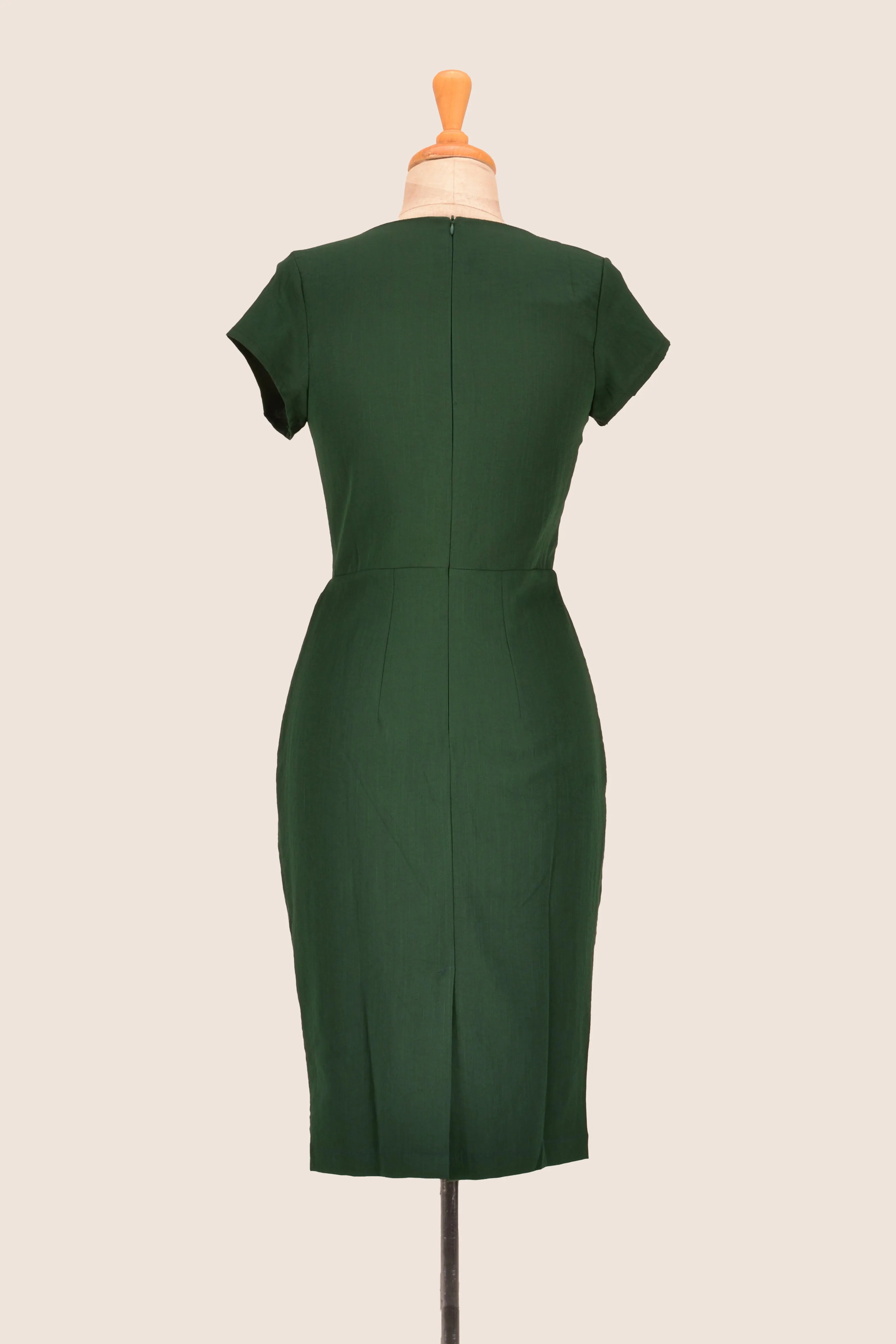 Belluci Bottle Green Linen Dress