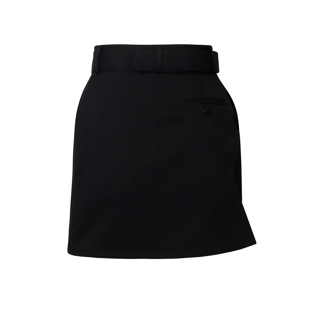 Belted Foldover Miniskirt