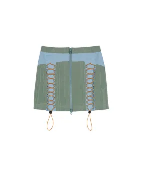 Bungee Zip Mini Skirt - Seafoam