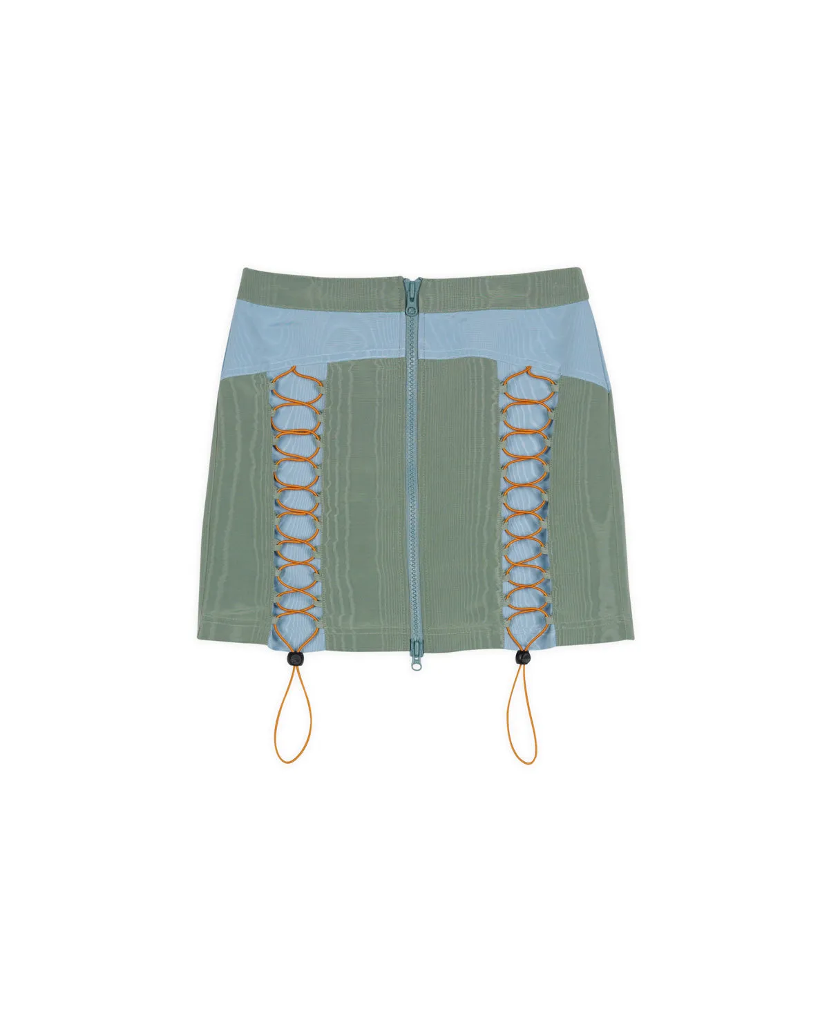 Bungee Zip Mini Skirt - Seafoam