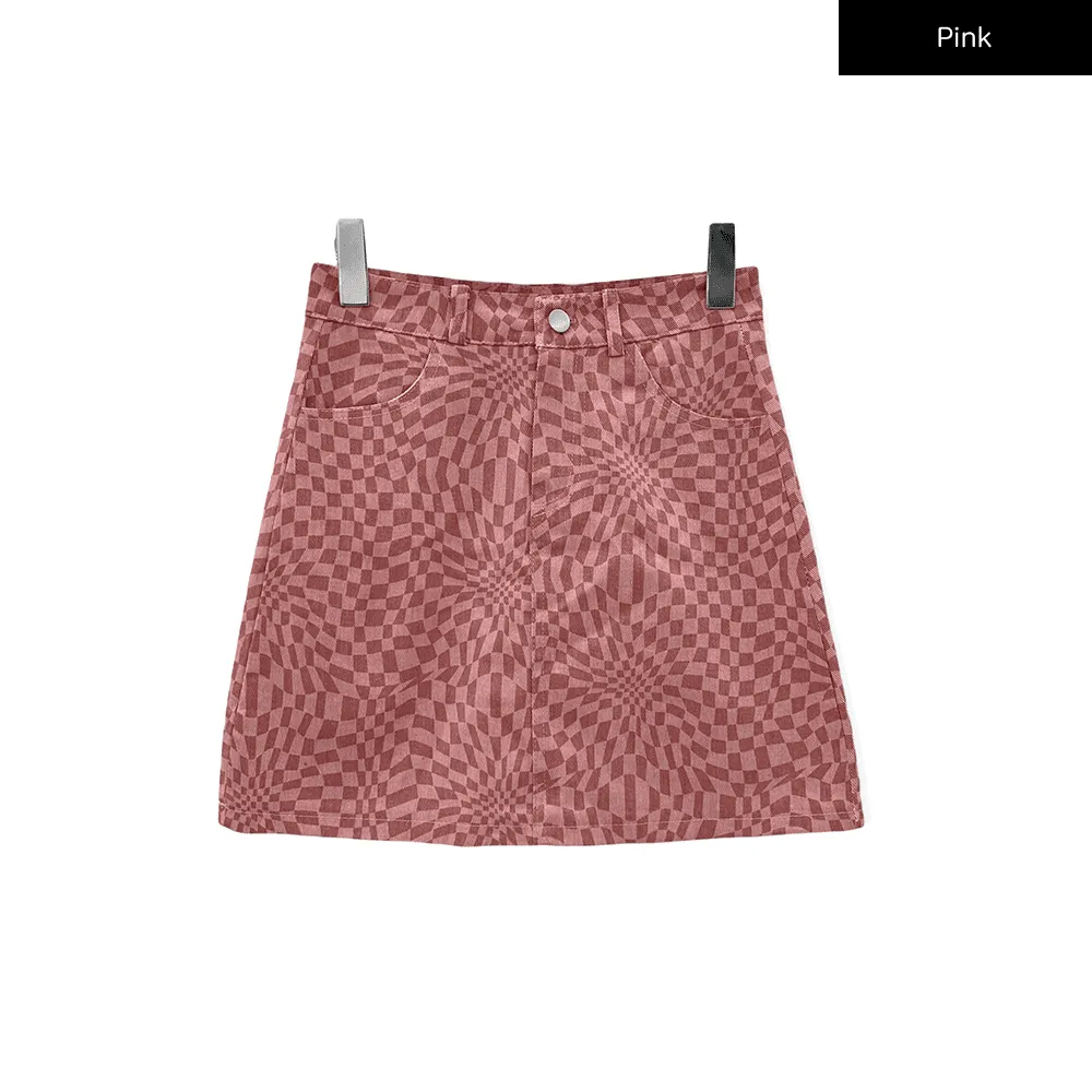 Checkerboard Mini Skirt