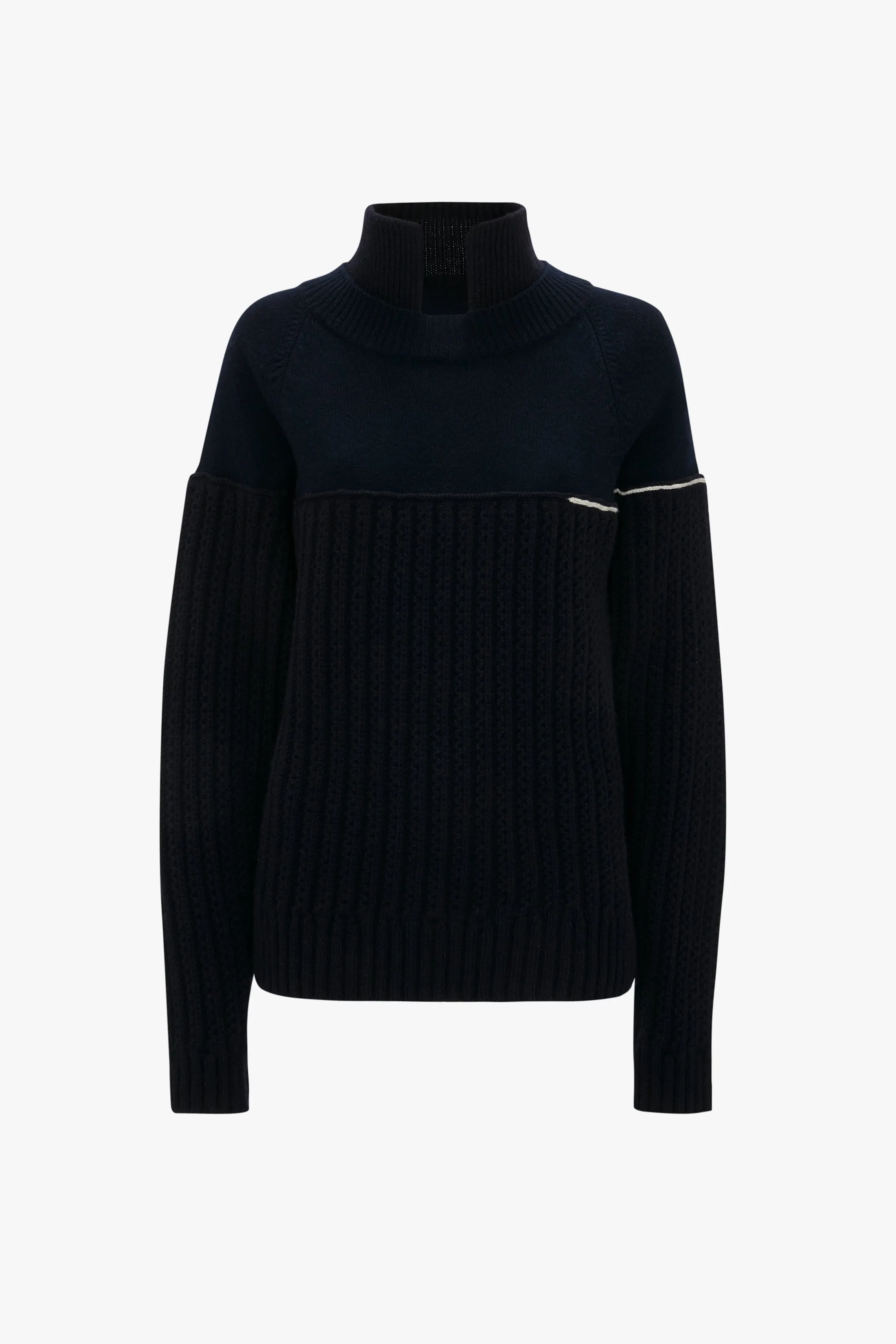 Collar Detail Jumper In Navy