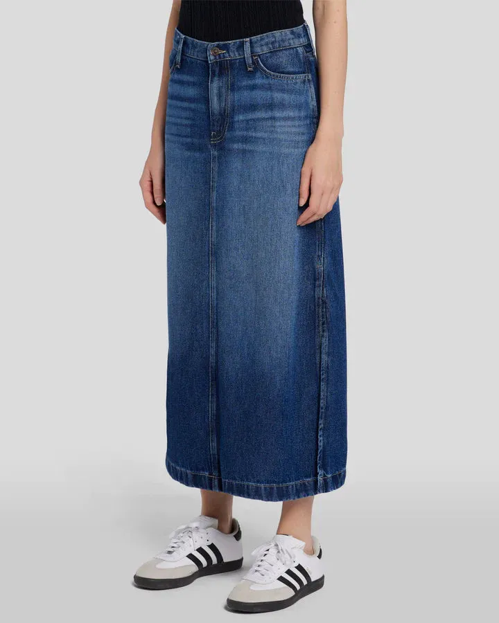 DENIM LUSTRE MIDI SKIRT (WAYNE) - 7 FOR ALL MANKIND