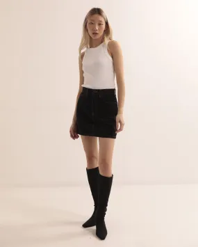 DENIM MINI SKIRT / BLACK