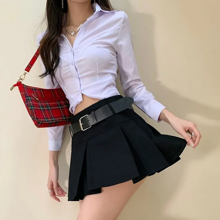 Erin Black Belt Skirt