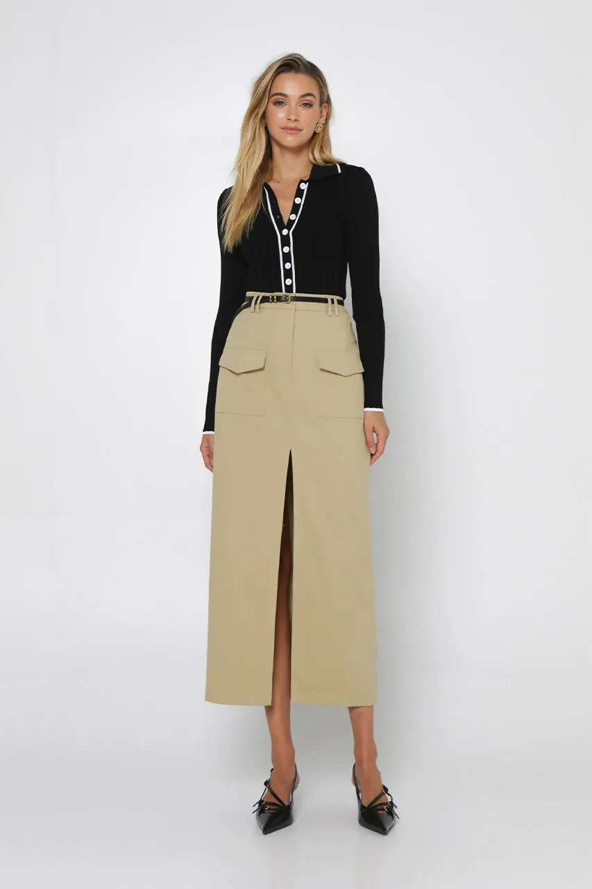 Evan Midi Skirt | Moss