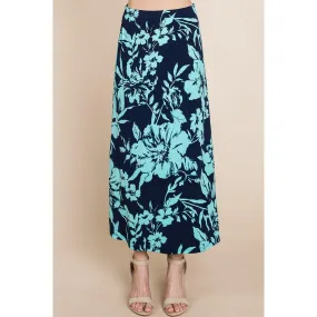 Floral Printed Maxi Skirt With Elastic Waistband