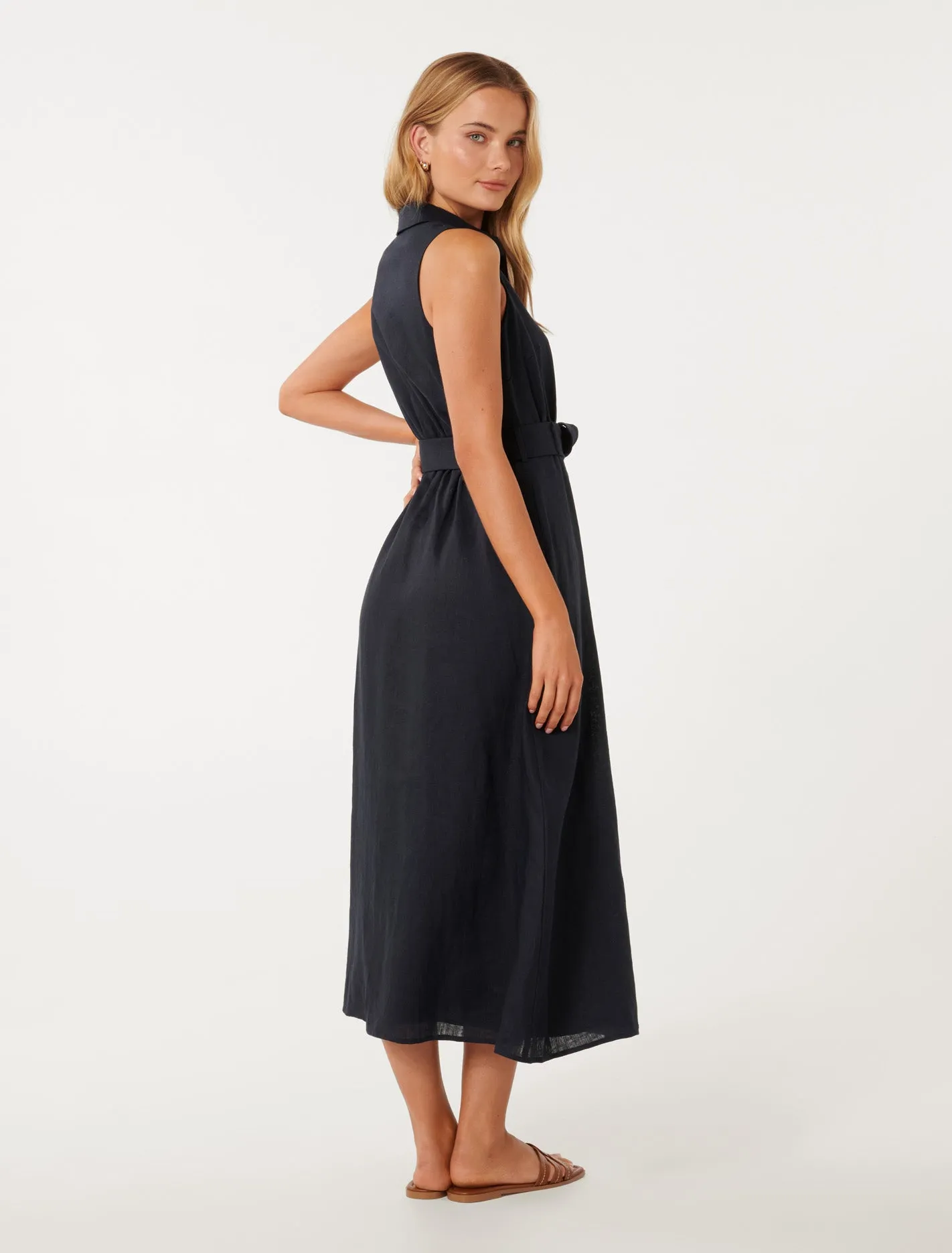 Gabbriette Button Down Midi Dress