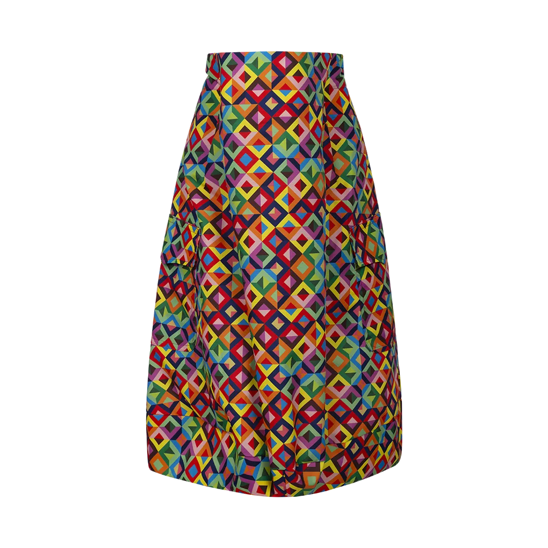 Geometric Midi Skirt