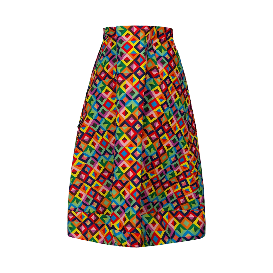 Geometric Midi Skirt