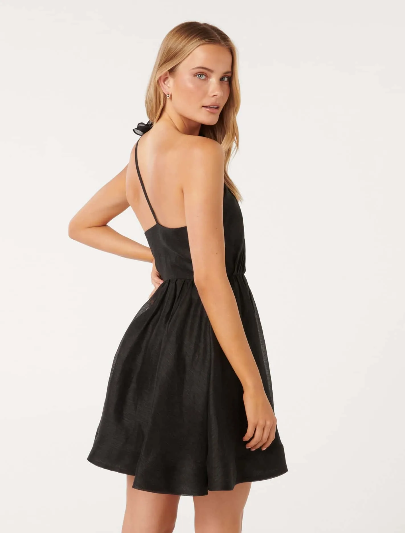 Gigi Silk Rosette Mini Dress