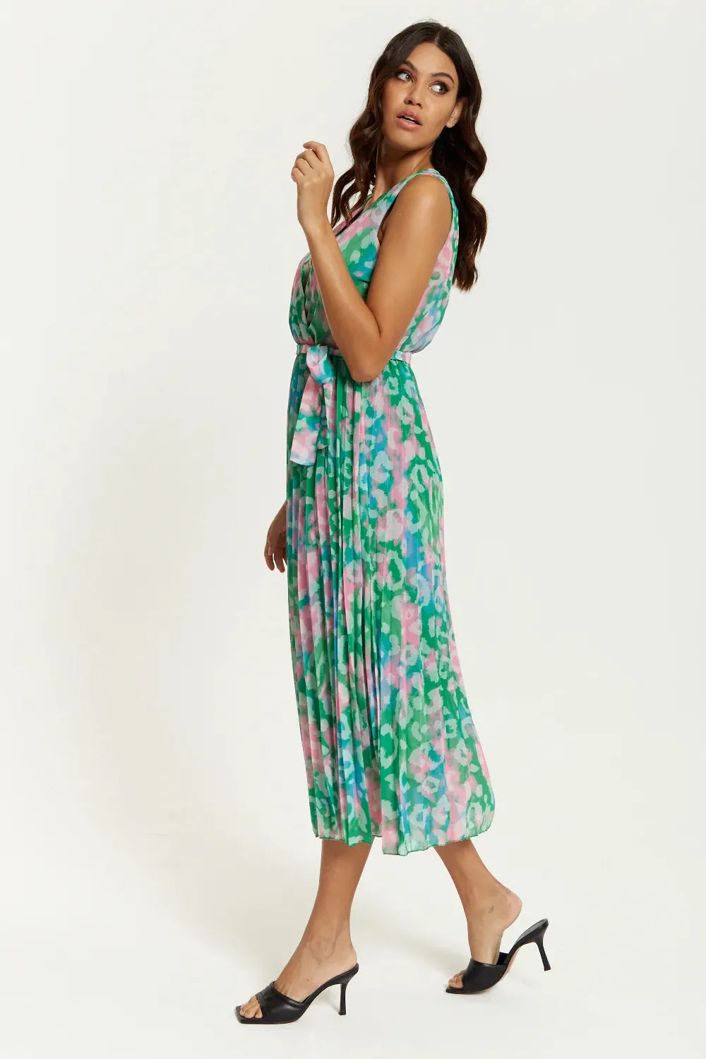 Hoxton Gal Wrap Front Multicolour Leopard Print Maxi Dress