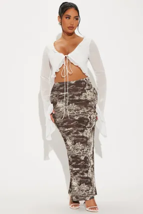 In My Element Mesh Maxi Skirt - Chocolate