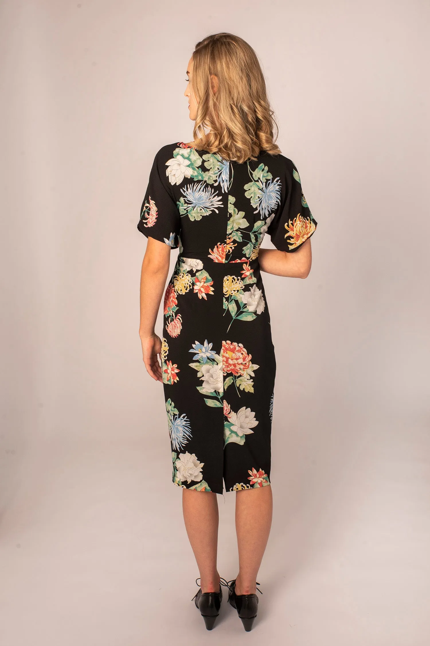 Jill Black & Green Floral Dress