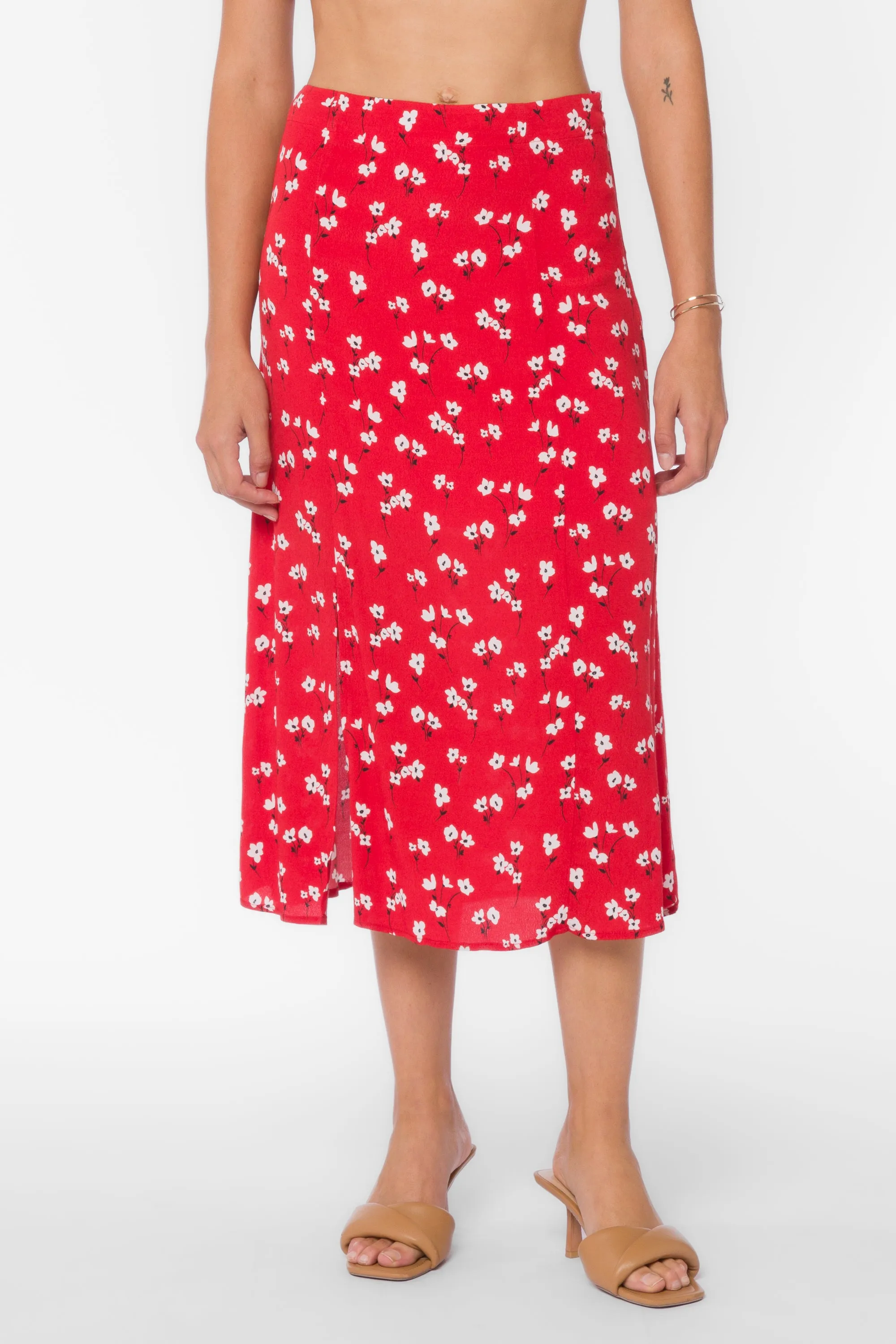 Jody Red Poppy Skirt