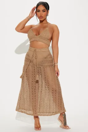 Kalina Crochet Skirt Set - Mocha