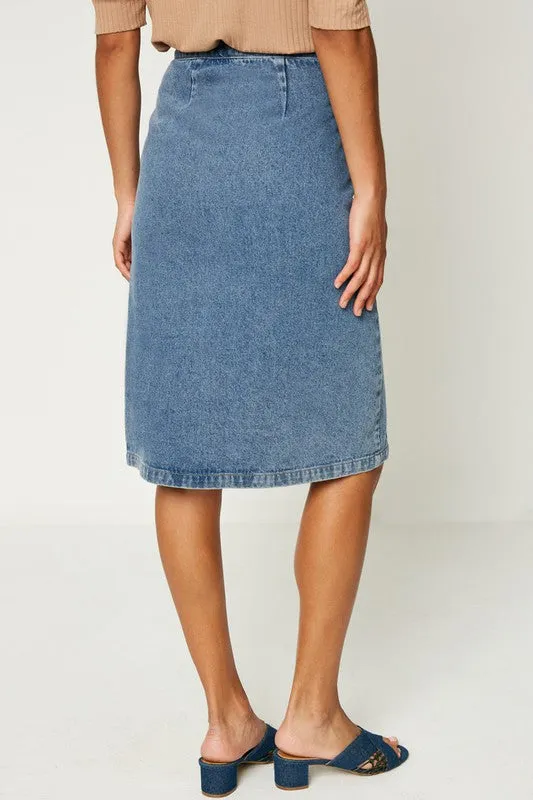 Kira Denim Midi Skirt