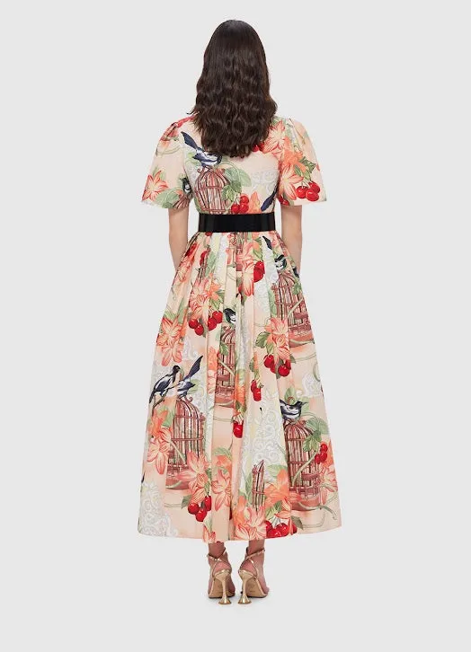 Leo Lin Bianca Short Sleeve Midi Dress - Azalea Print