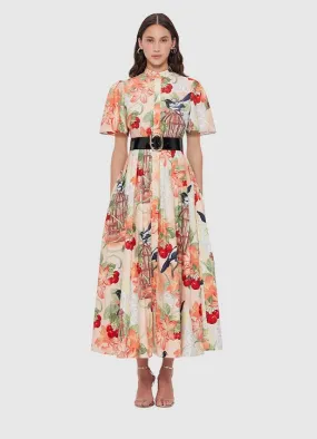 Leo Lin Bianca Short Sleeve Midi Dress - Azalea Print