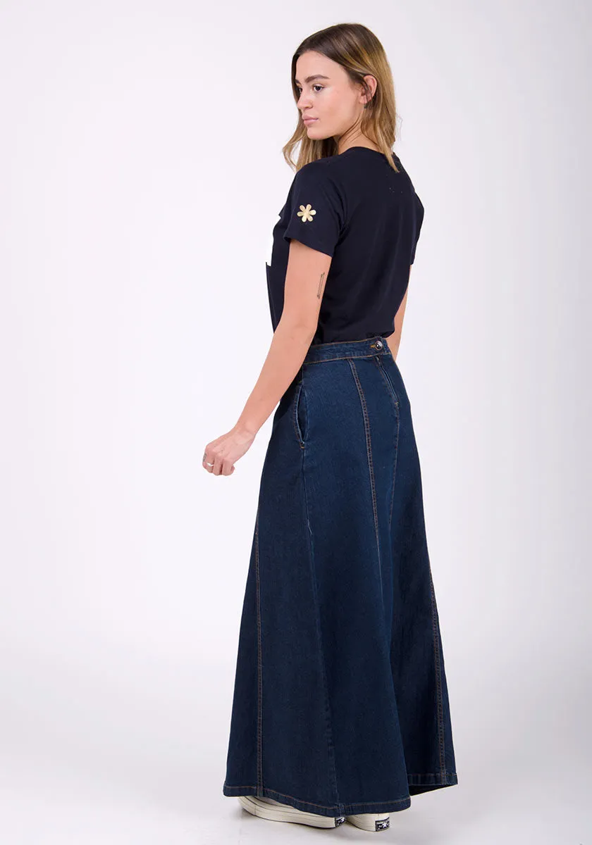 MATILDA Denim Maxi Skirt - Dark Wash