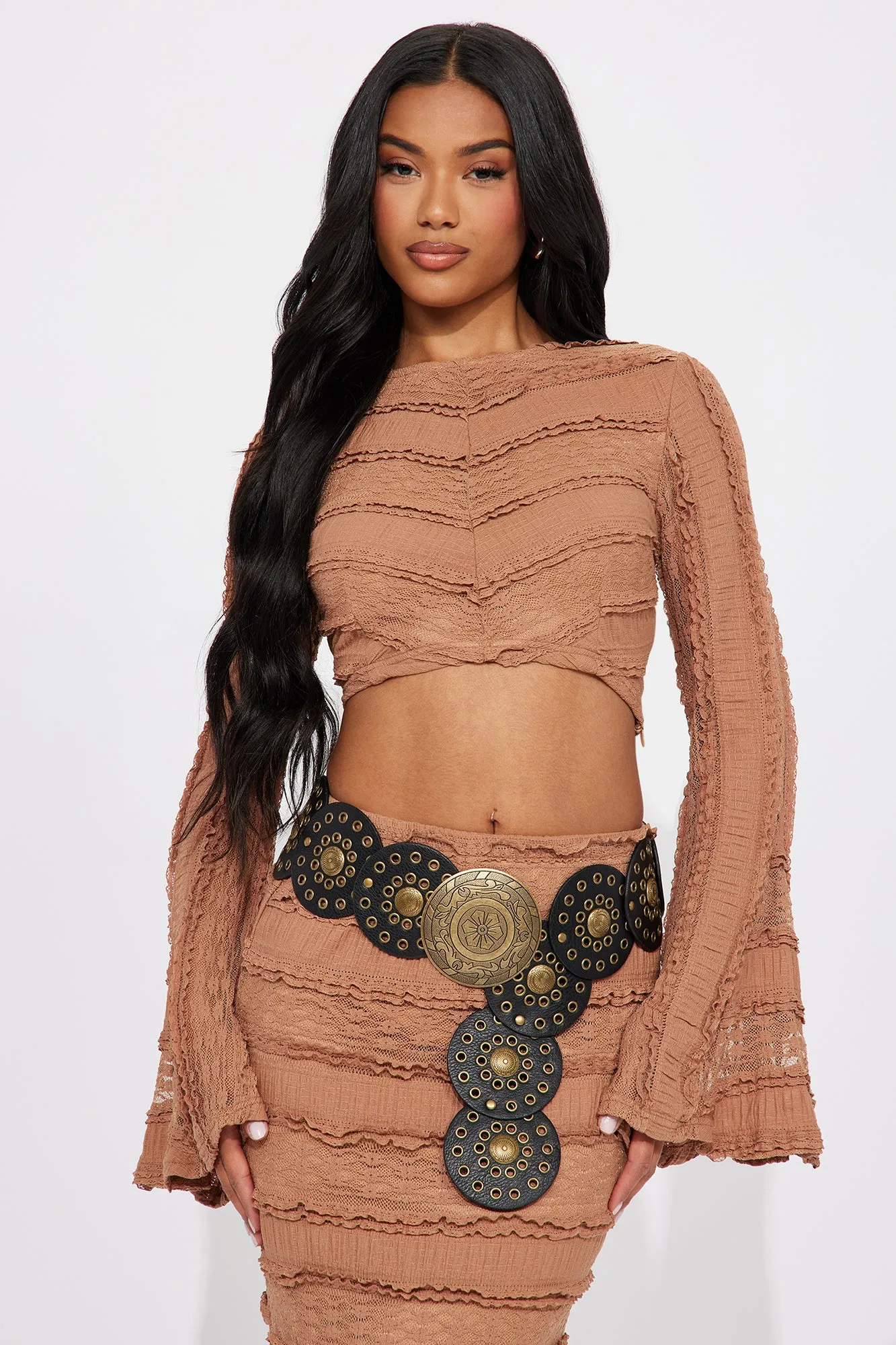 Nobody Like Me Lace Skirt Set - Mocha