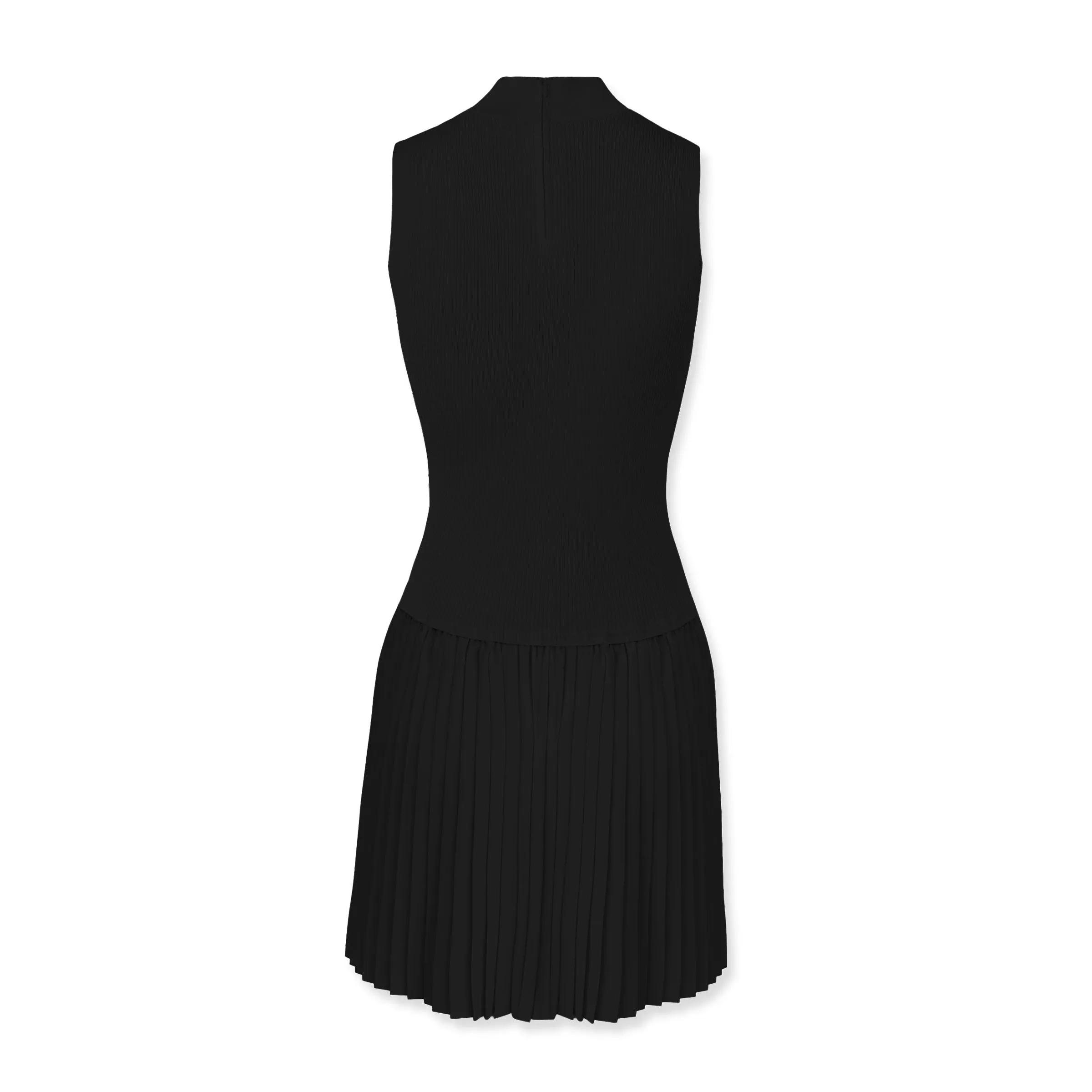 OLIVIA PLEATED MOCKNECK DRESS