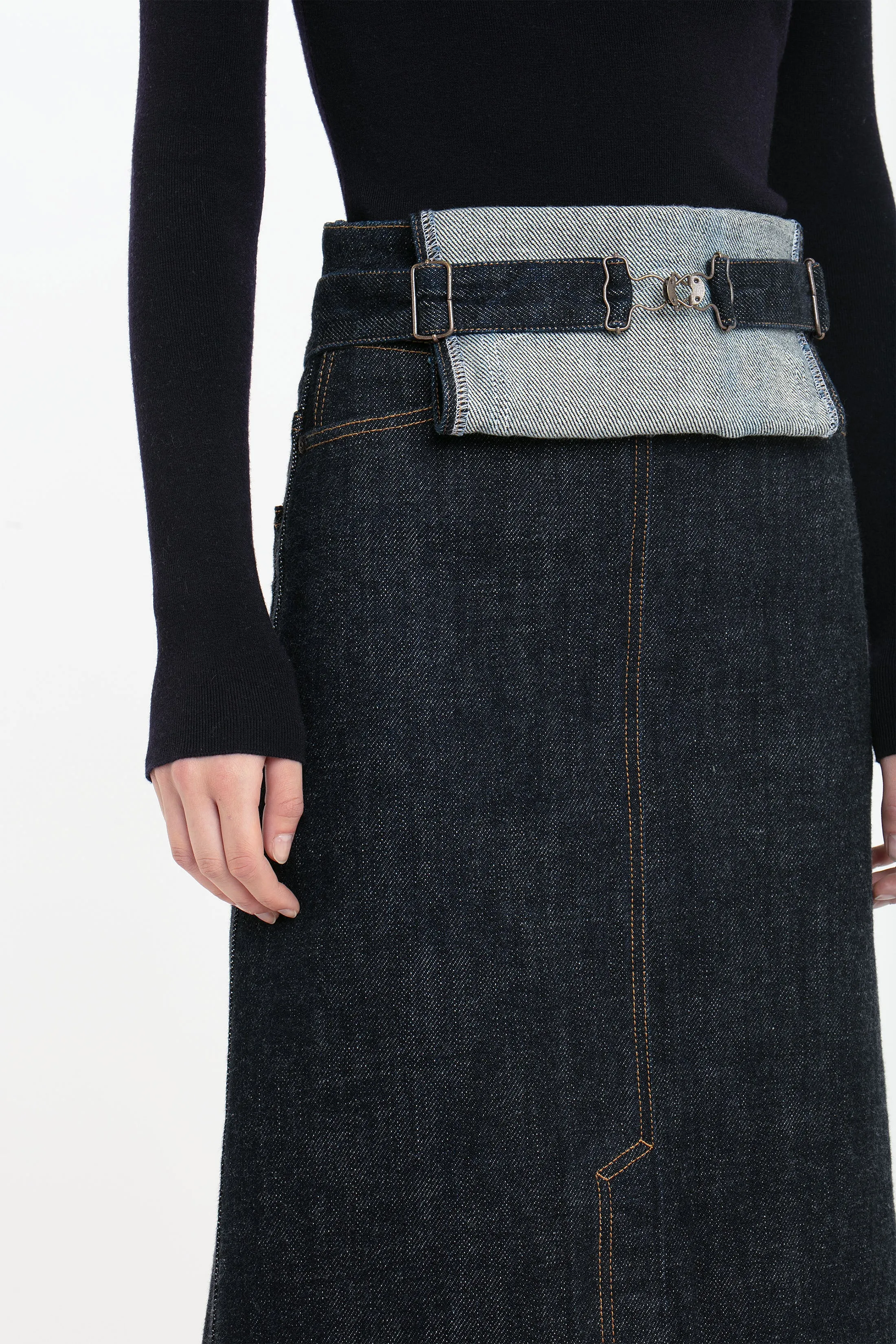 Overall Skirt In Dark Indigo Rinse