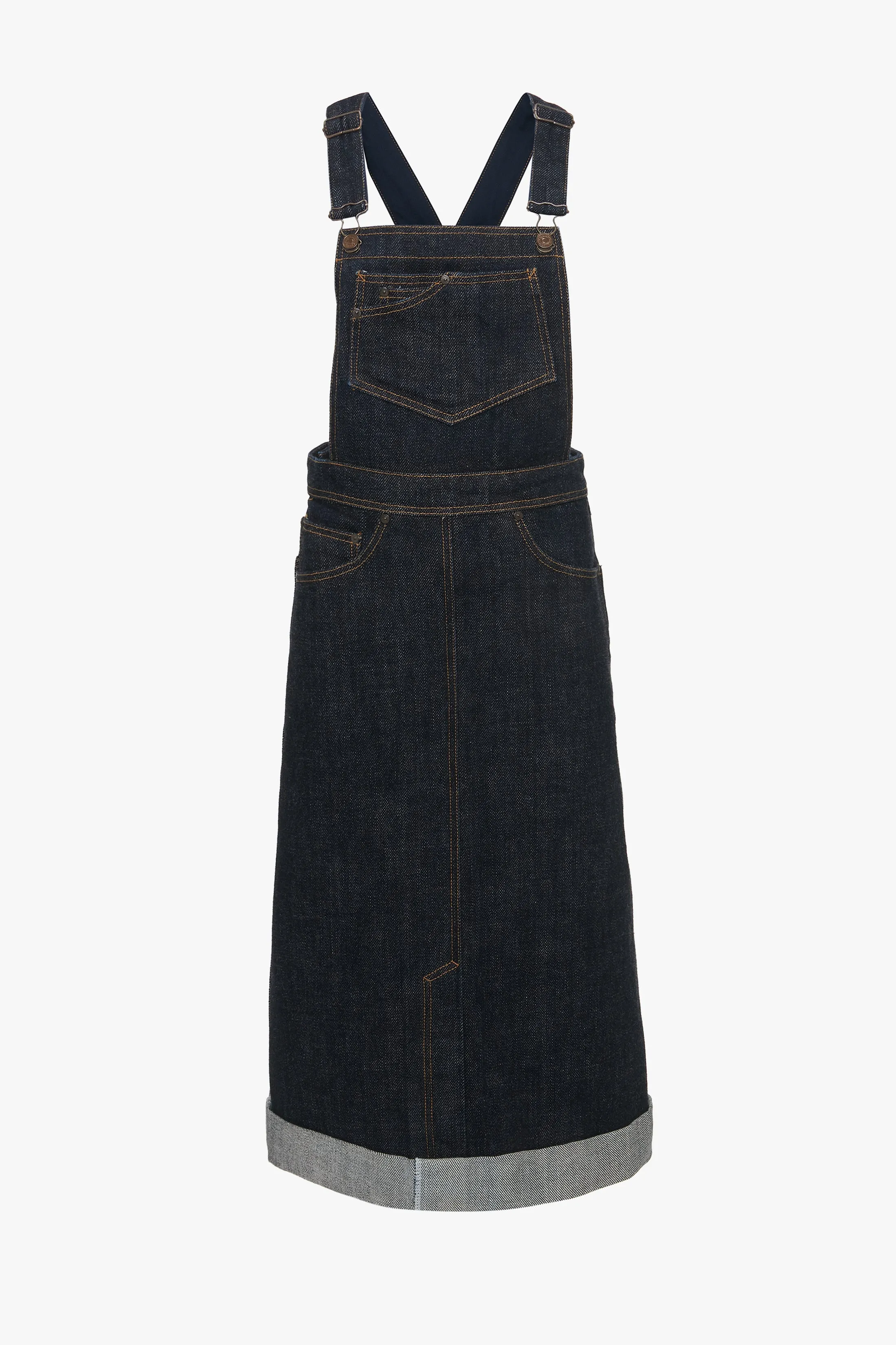 Overall Skirt In Dark Indigo Rinse