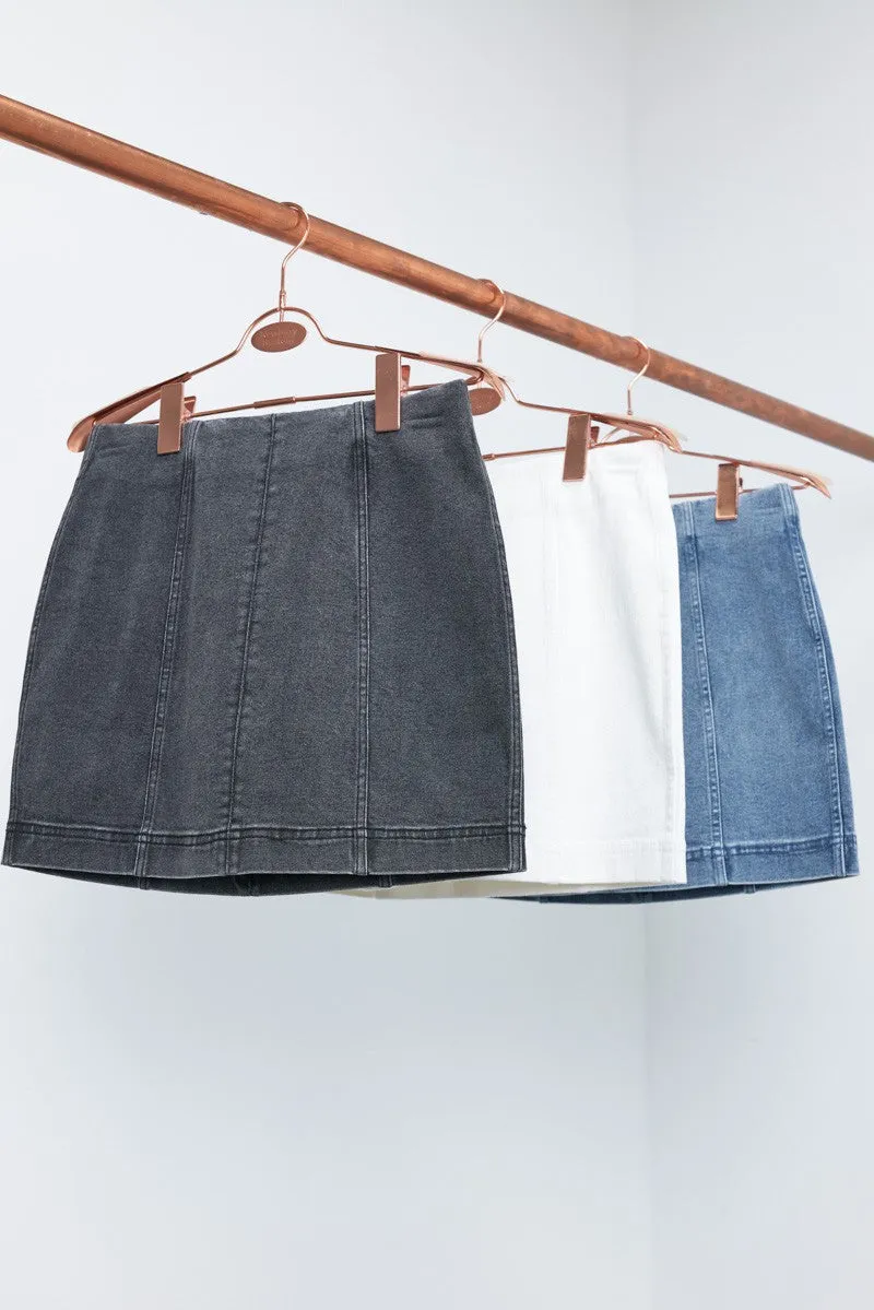 Panel Denim Skirt