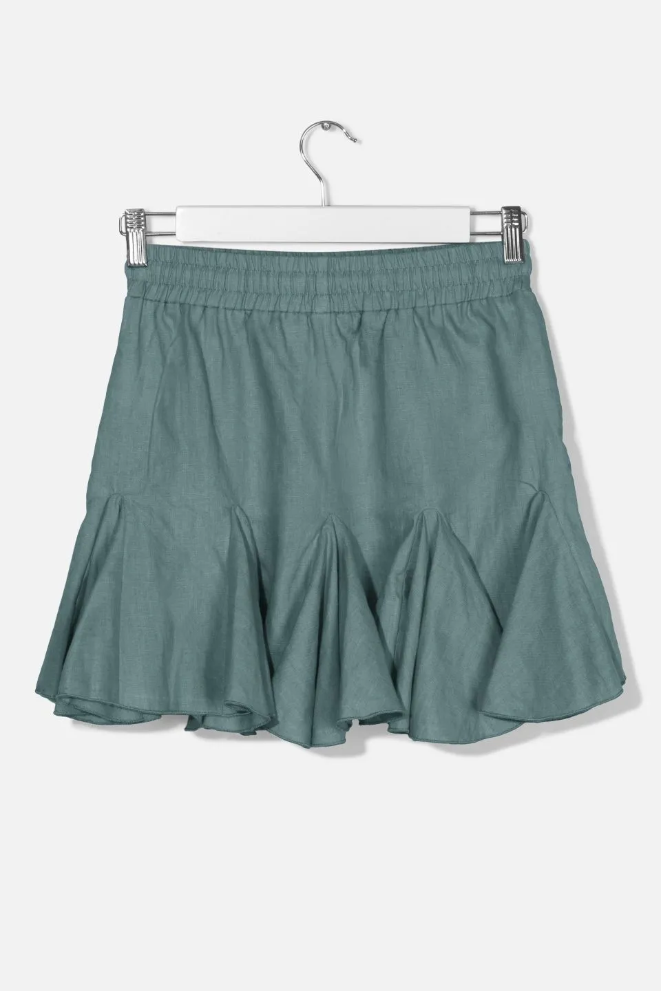 Passion Linen Forest Godet Mini Skirt