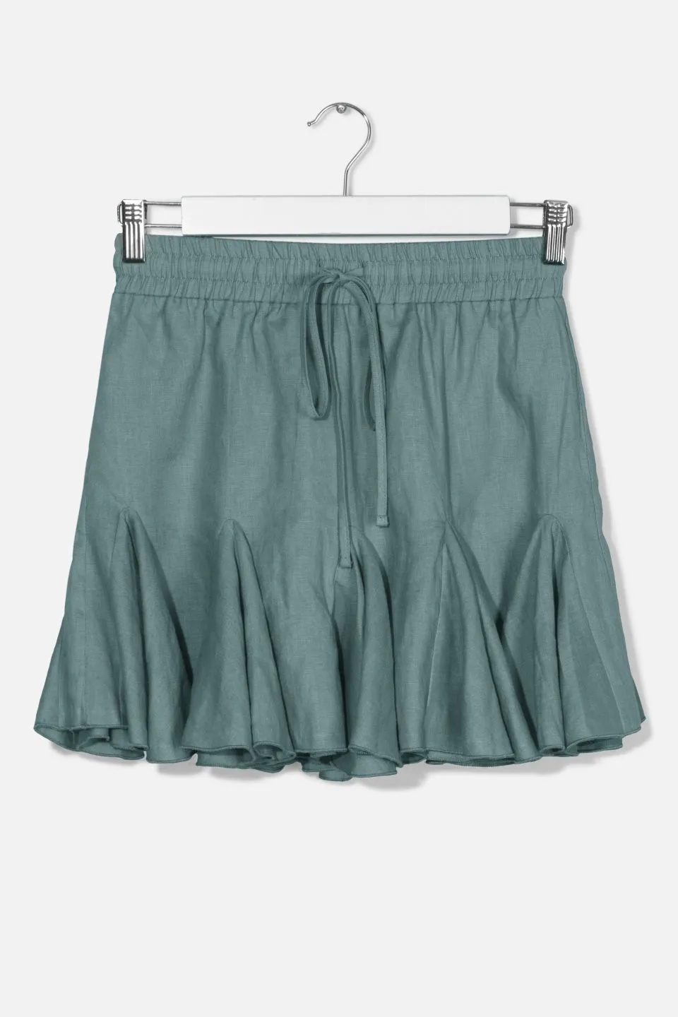 Passion Linen Forest Godet Mini Skirt