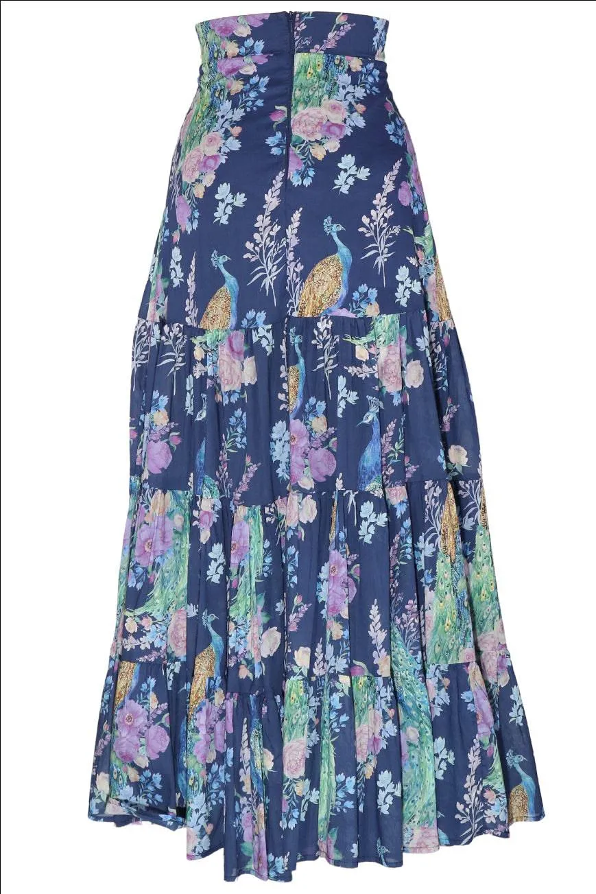 Peacocks And Palaces Maxi Skirt