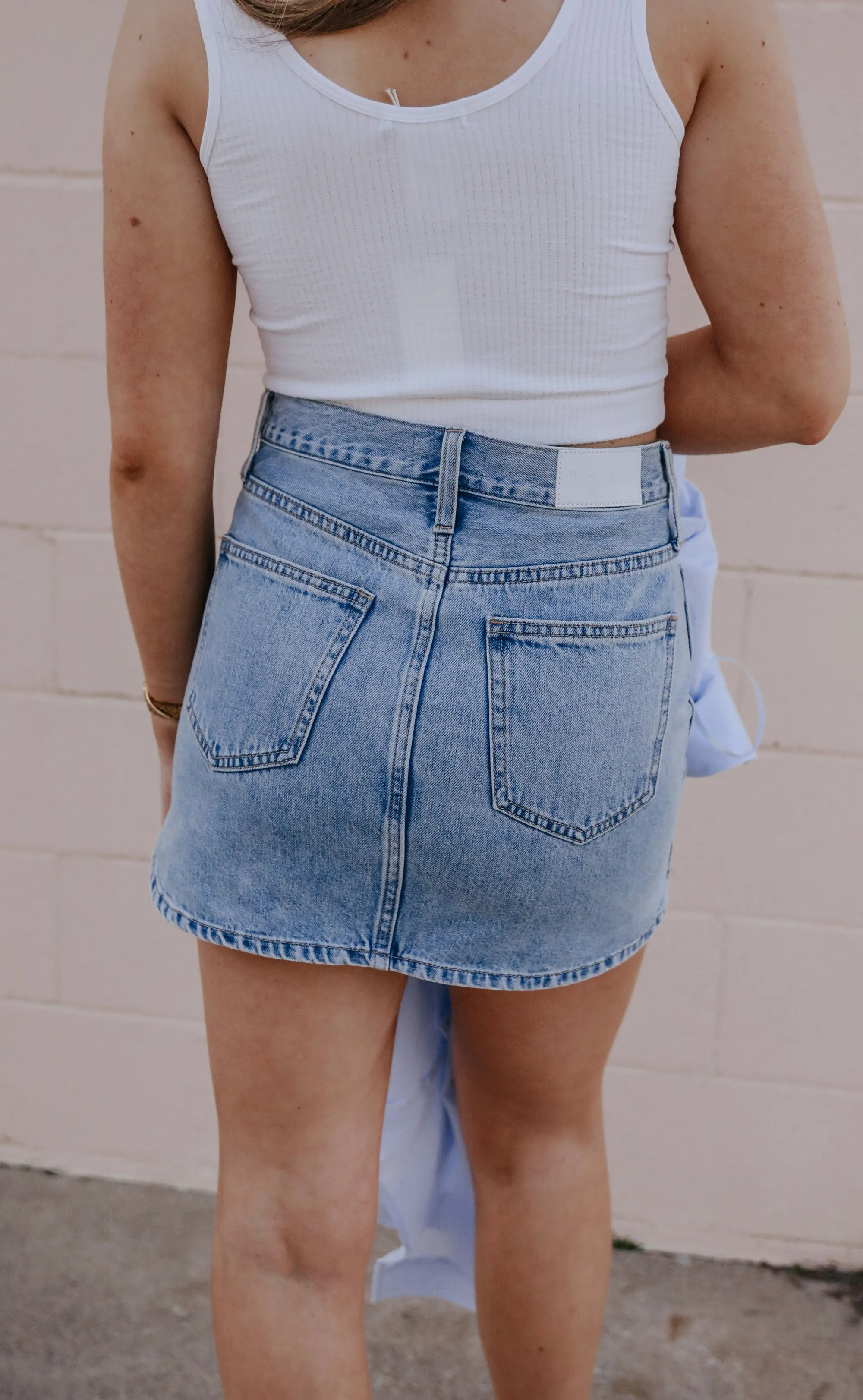 pistola: rhea mid rise mini skirt