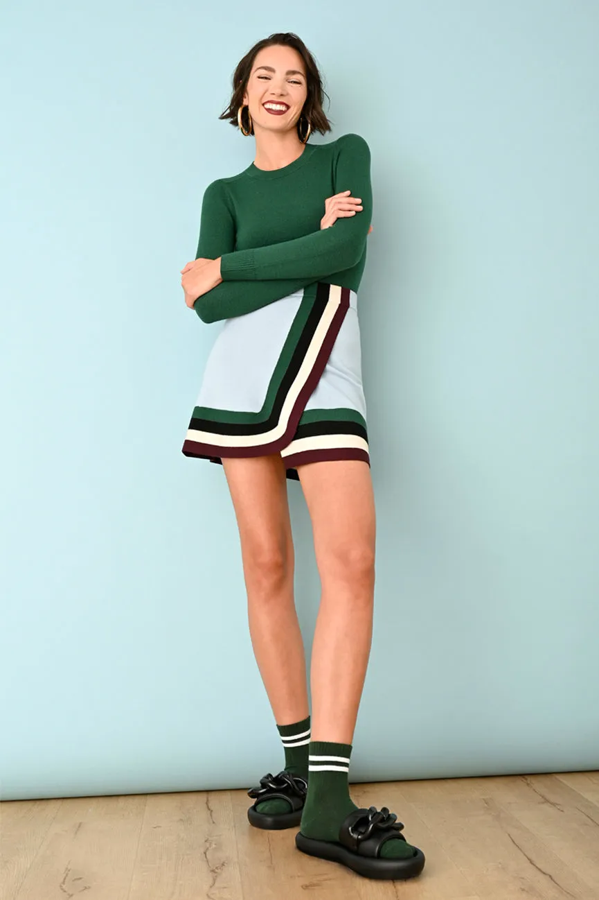 Pool Stripes EcoMerino Mini Skirt