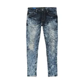 PURPLE BRAND P001 Indigo Heavy Bleach Repair Skinny